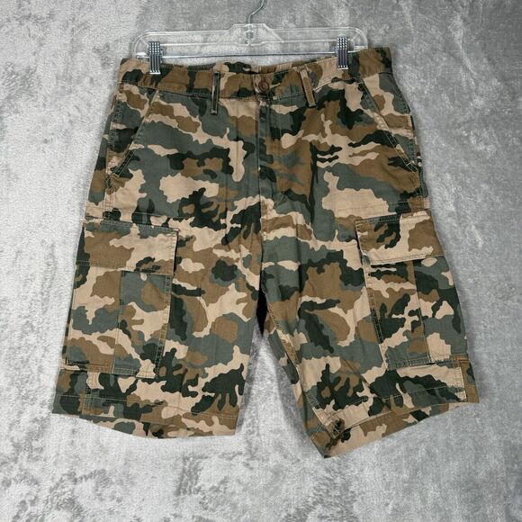 Levis Shorts Mens 32 Tan Green Camo Casual Cargo Rugged Constructed Utility - Picture 2 of 9